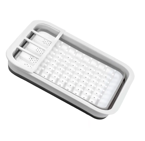 Geschirrabtropfgestell | klappbarer Abtropfständer für Camping | grau | XEP-364-GREY