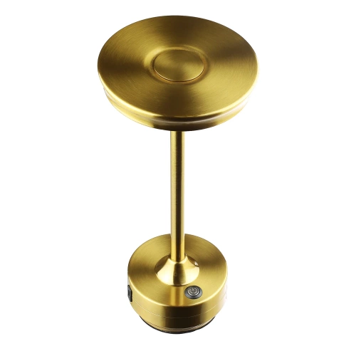 LED-Tischleuchte mit integriertem Akku | Nachttischleuchte mit drei Lichtfarben | Stimmungslicht für Hotel, Restaurant | gold | HJA30-GOLD