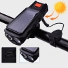 Solar Fahrradlicht mit Hupe 130 dB | LED-Beleuchtung 400 lm | Wasserdichtes Fahrradlicht | QX-LY-17-2 