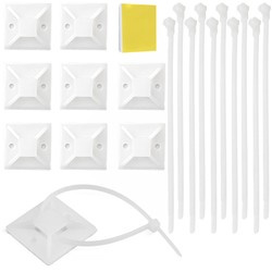 Set 10 Stück Kabel- und Drahtorganizer | Kabelbinder und Schaumbandbasis | Weiß | KZ-D06-20MM