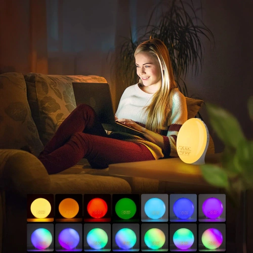 Wecker mit LED-Licht | Nachtlicht mit Sonnenaufgangssimulation | WRSL22