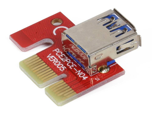 PCIe-Riserkarte | USB 3.0 Kabel | SATA-Stromversorgung | 007S rot