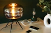 Stilvolle Nachttischlampe mit Glaslampenschirm | Moderne Glas-Tischlampe | BH-233-SCHWARZ