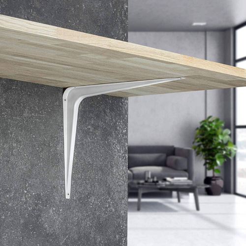 Regalträger | Stahl Regalwinkel Set, 2 Stück | weiß | ZJ-2-SILVER