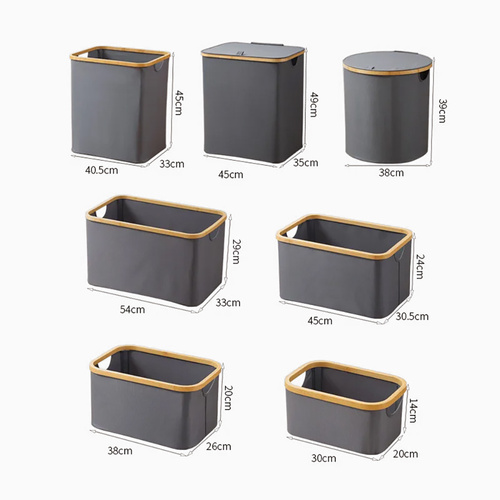 Wäschekorb | faltbar, Stoff, auch als Spielzeugbox oder Organizer für Zubehör nutzbar | grau | OCF-302-GREY