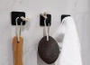 Schwarzer Kleiderhaken für Kleidung, Geschirrtücher, Handtücher | Selbstklebende Halterung für Küchenzubehör | BXG-4PCS-SCHWARZ