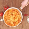 Stahl-Pizzaschaufel | Brot- und Gebäckschieber | Runde Ofenschaufel | MD-120-SILVER