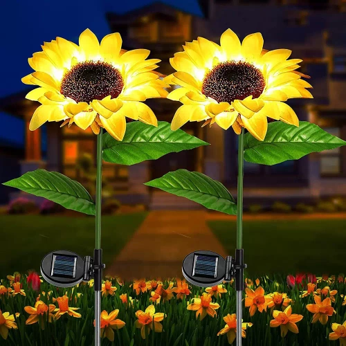 Solarblume | Solar-LED-Gartenlaterne Sonnenblume | 68 cm, 600 mAh | FLD-21-GELB