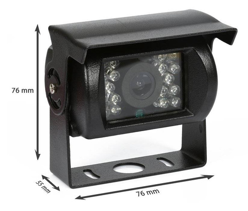 Rückfahrkamera 12-24V 18IR mit Sonnenschutz, inklusive 10 Meter AV-Kabel | PZ470