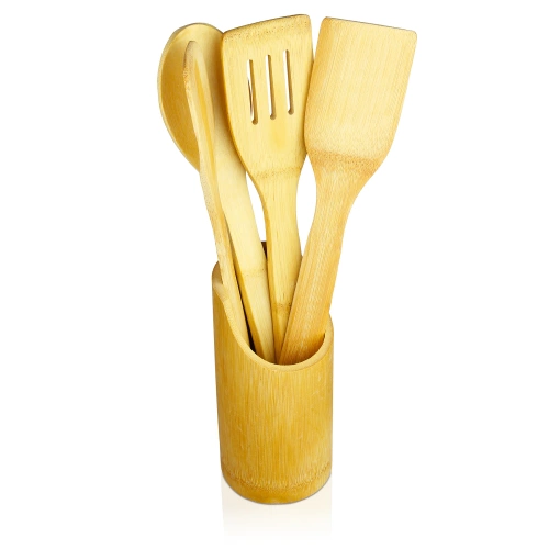 Küchenutensilien aus Bambus mit Ständer | BRS-5in1-BAMBOO