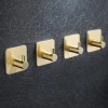 Goldener Haken für Kleidung, Geschirrtücher, Handtücher | Selbstklebende Halterung für Küchenzubehör | BXG-4PCS-GOLD
