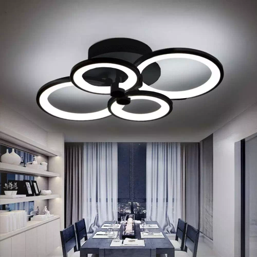 Moderne Deckenleuchte | LED-Deckenlampe | Schwarz | RLC-C48W-B
