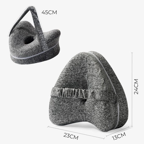 Orthopädisches Kissen | Kniekeil für Seitenschläfer zur Unterstützung der natürlichen Körperhaltung | grau | JLP-013-GREY