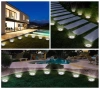 Solar Bodenleuchte, Gartenleuchte, Einbaustrahler | 16 LED | Edelstahl | ⌀ 11,5cm | YNG-16LED-WC
