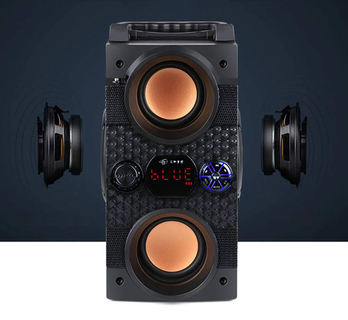 Tragbare Bluetooth-Säule | 4 Lautsprecher, Holzgehäuse | Mikrofoneingang und "Karaoke"-Modus | SP-A25