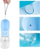 Tragbare Trinkflasche für Haustiere | Wasserflasche für Hund oder Katze | Trinkflasche mit angehängter Schale | PAC-500ML-BLUE