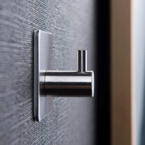 Silberner Kleiderhaken für Kleidung, Handtücher, Geschirrtücher | Selbstklebende Halterung für Küchenutensilien | BXG-4PCS-SILVER