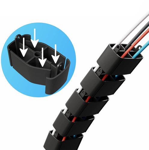 Kabel- und Drahtabdeckung 1,3m | Vertikaler Kabelkanal | Schwarz | QN-1501