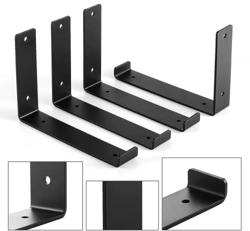 Regalträger Set | 4 Stück | Regalwinkel 30 cm | schwarz | JZ-U286-BLACK