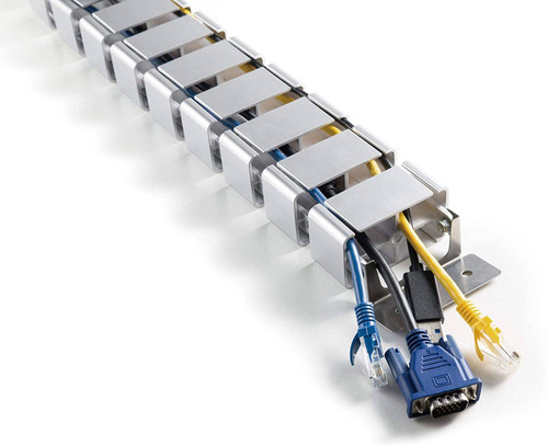 Kabel- und Drahtabdeckung 1,3m | Vertikaler Kabelkanal | Silber | QN-1501