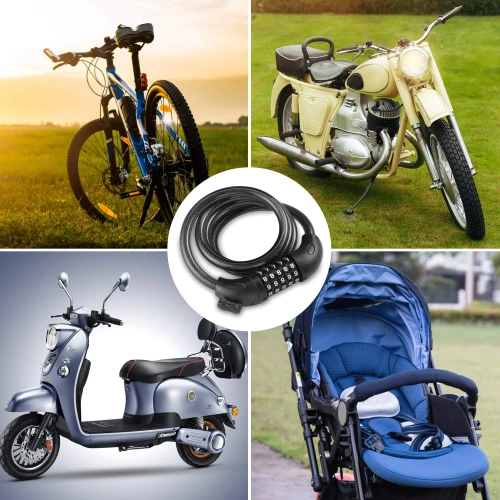 Fahrradschloss mit Zahlencode | Sicherheitskabel 100 cm | 5-stelliges Zahlenschloss | Diebstahlsicheres Stahlseil | BLC-566