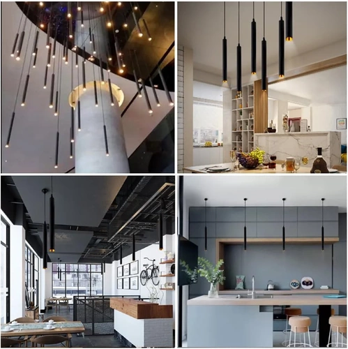 Schwarze Hängelampe | Moderne Deckenlampe | Dekorative Beleuchtung | CTD-L60CM