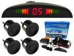 Einparkhilfe hinten zum nachrüsten am Auto, PDC Parksensoren hinten mit Stecksystem für einfachste Montage Rückfahrwarner mit Lautsprecher, 4 Sensoren und LED Display Parkhilfe Nachrüstsatz