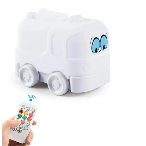 Silikon LED Nachtlicht Feuerwehrauto | Tragbare Kinderlampe 9 Lichtfarben | JL-603