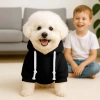 Hundepullover mit Kapuze für Hunde und Katzen | XS | schwarz | PET-015XS-BK