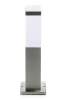 Gartenleuchte stehend, quadratischer Pfosten für E27-Leuchtmittel | 45 cm, 230 V, Edelstahl | LLF-45CM