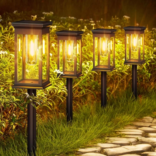 2x Solar-Gartenlampe LED | Elegante Säule 60 cm | HK-115A