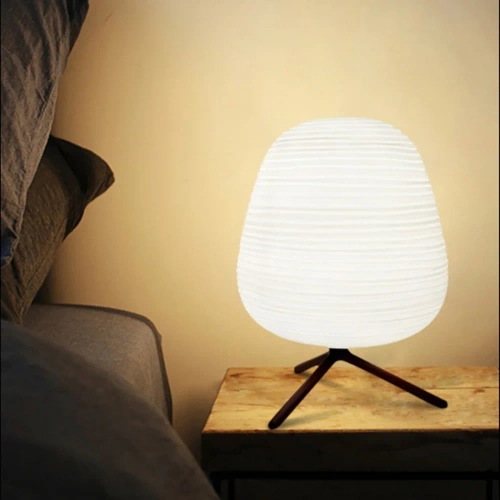 Tischlampe mit milchigem Schirm | Glas Nachtlicht | CSD-C2027-W