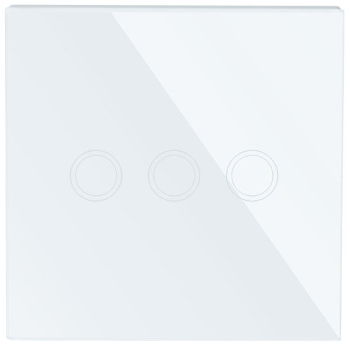 Dreifach-Touch-Lichtschalter | gehärtetes Glas | weiß | SW86-3
