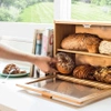 Brotkasten aus Bambus mit Ablage | großer Brotkasten für Brot und Brötchen | FC-B317