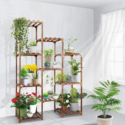 Holz Blumenständer für Töpfe | Pflanzenständer | Blumenregal | NZ239-BAMBOO