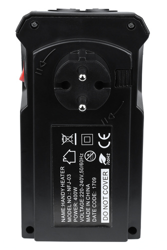 Elektrischer Heizkörper, Mini-Heizlüfter, Heizlüfter | 2 Geschwindigkeiten | Thermostat 15-32 Grad Celsius | Timer | JM-112