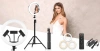 Ringlicht-Set | 45 cm mit Stativ 210 cm | professionelle Beleuchtung für Streaming oder Make-up