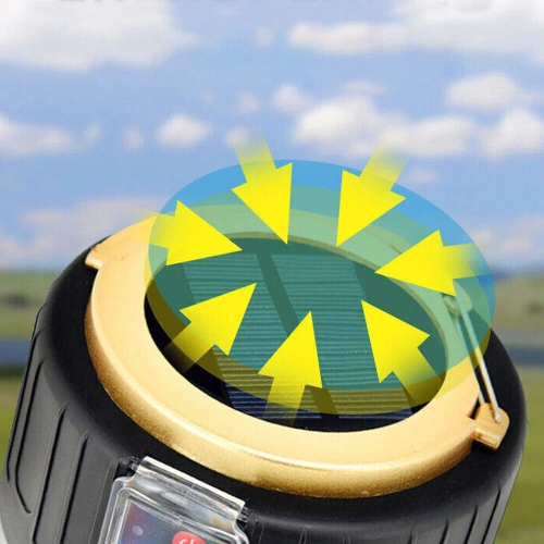 Solar Camping LED-Laterne, Reiselampe mit Powerbank-Funktion | 5 Beleuchtungsmodi, SOS, 2400mAh, bis zu 10 Stunden Betriebsdauer | HWL-004