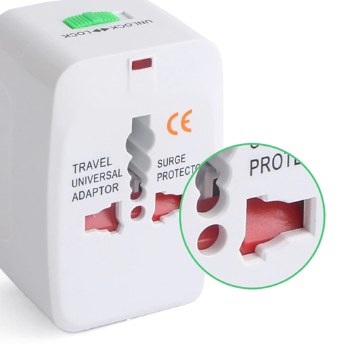 Multifunktionales Reiseadapter, Netzadapter mit Ladegerät und zwei USB-Anschlüssen | EU/USA/CN/UK/AUS | AD-T202