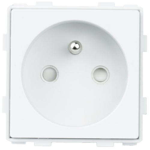 Vierfach-Rahmen-Set + 4x Schuko-Steckdose mit Erdung 230V | Gehärtetes Glas | Weiß | SC80-4