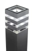 Gartenstandleuchte, quadratischer Aluminiummast, matt schwarz 90cm | 230V Stromversorgung, E27 Fassung | LLS-90CM
