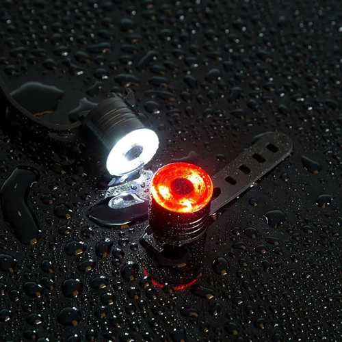 Kompakte LED Fahrradbeleuchtung vorne + hinten | LED-Fahrradlicht-Set, 3 Modi | BK-L319