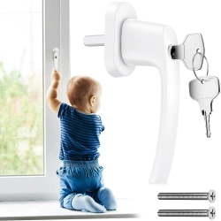 Türgriff mit Schloss und Schlüssel | weiß | FH-D12-WHITE