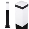 Gartenleuchte, stehende Säule, quadratisch für E27-Leuchtmittel | 65 cm, 230 V, Edelstahl | schwarz matt | LLF-65CM
