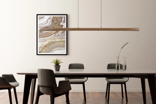 Moderne rechteckige Hängelampe | Fernbedienung | LED | Braun | SX41-150CM-60W-BR