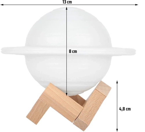 LED-Tischleuchte in Saturnform | Nachttischleuchte mit RGB-Fernbedienung, Farbwechsel, Kinderleuchte | XK-D13