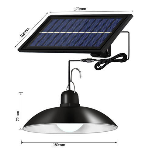Set von zwei hängenden Solar-LED-Gartenlampen mit Dämmerungssensor IP44 | 2x 30 LED-SMD-Lampen | IR-Fernbedienung | LD-03