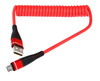 Micro USB 1M | Spiralkabel USB zum Aufladen des Telefons | Quick Charge 3.0 2.4A | AM32