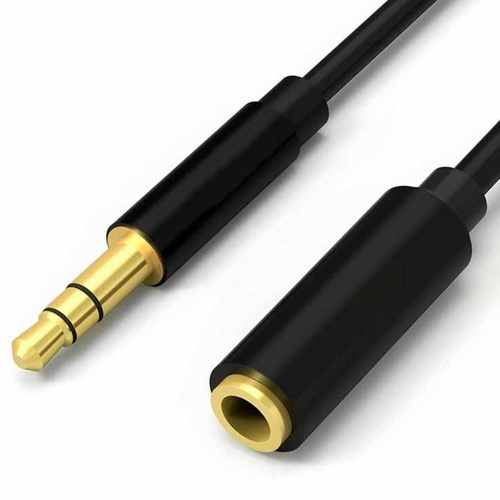 Klinkenstecker-Verlängerung | vergoldete Anschlüsse und Stecker | HQ-Qualität | AFB-2-2M-Schwarz