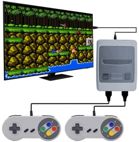 HD MINI Konsole | HDMI-Anschluss | 621 Spiele | TV-Spiel mit zwei Controllern | HD-SFC621